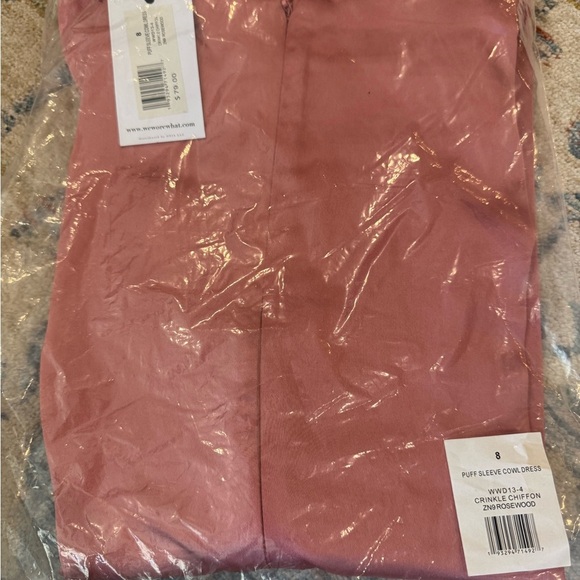 NWT WeWoreWhat Puff Sleeve Cowl Satin Mini Dress, size 8 - Picture 7 of 8